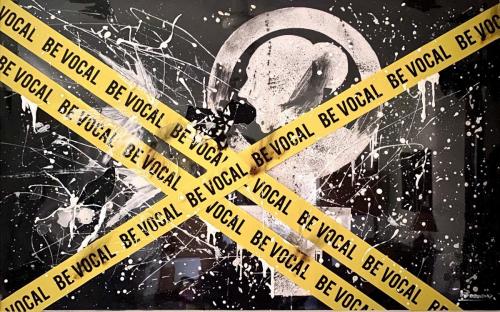 'Be Vocal' -  40x25 in. | Mixed media with Acrylic sheet on canvas.